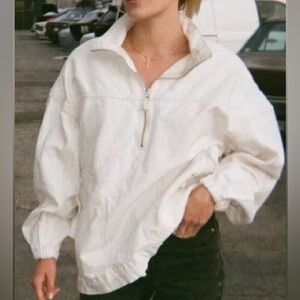 LNDN denim 1/4 Zip Pullover Oversized Denim Jacket- NWT